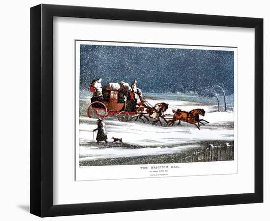 The Brighton Mail on Christmas Day, 1836-Henry Thomas Alken-Framed Giclee Print