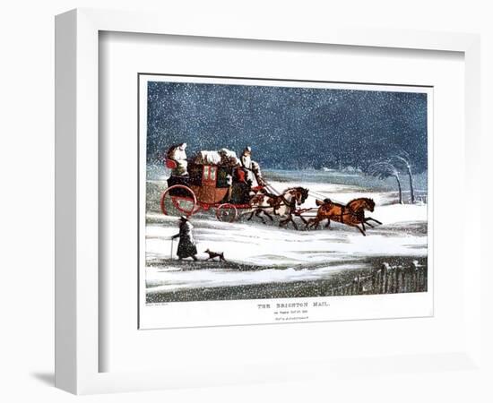 The Brighton Mail on Christmas Day, 1836-Henry Thomas Alken-Framed Giclee Print