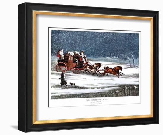 The Brighton Mail on Christmas Day, 1836-Henry Thomas Alken-Framed Giclee Print