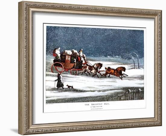 The Brighton Mail on Christmas Day, 1836-Henry Thomas Alken-Framed Giclee Print