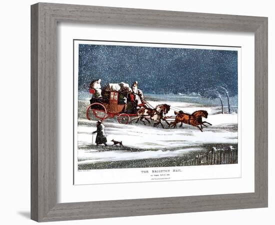 The Brighton Mail on Christmas Day, 1836-Henry Thomas Alken-Framed Giclee Print