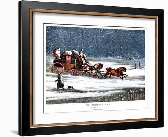 The Brighton Mail on Christmas Day, 1836-Henry Thomas Alken-Framed Giclee Print