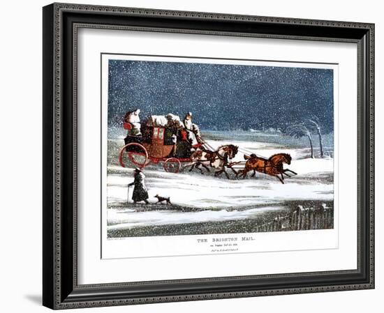 The Brighton Mail on Christmas Day, 1836-Henry Thomas Alken-Framed Giclee Print