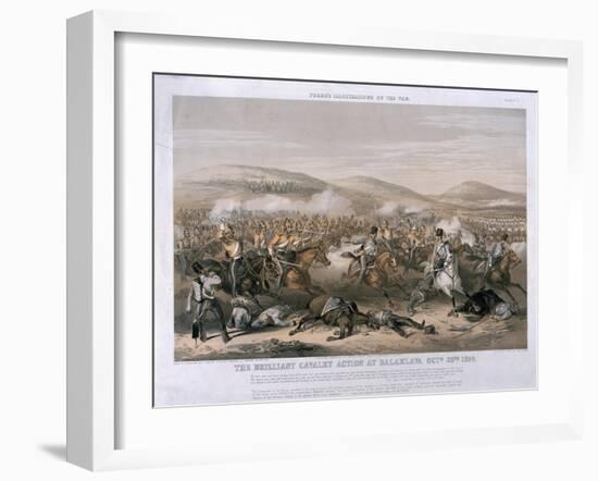 The Brilliant Cavalry Action at the Battle of Balaclava, October 25th 1854, Engraved by Edmund…-Henry Martens-Framed Giclee Print