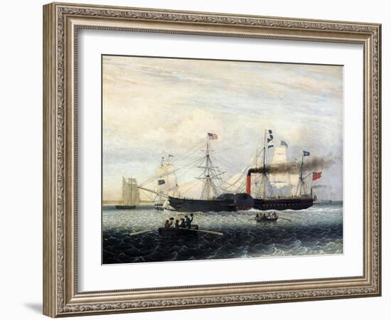 The Britannia Entering Boston Harbour, 1848-Fitz Henry Lane-Framed Giclee Print