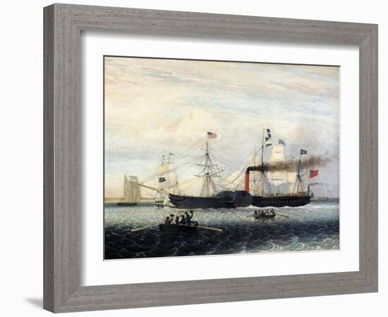 The Britannia Entering Boston Harbour, 1848-Fitz Henry Lane-Framed Giclee Print