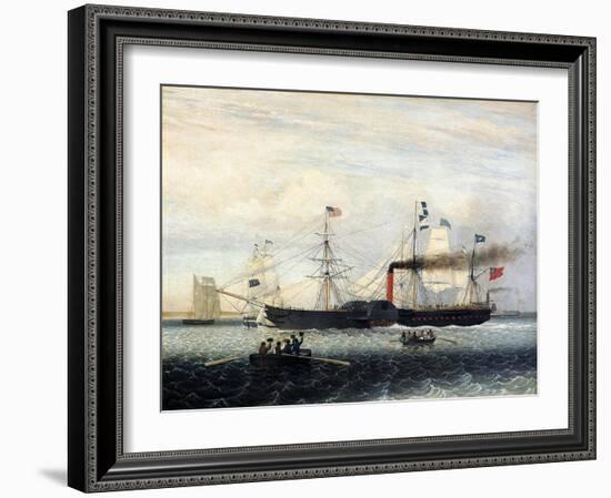 The Britannia Entering Boston Harbour, 1848-Fitz Henry Lane-Framed Giclee Print