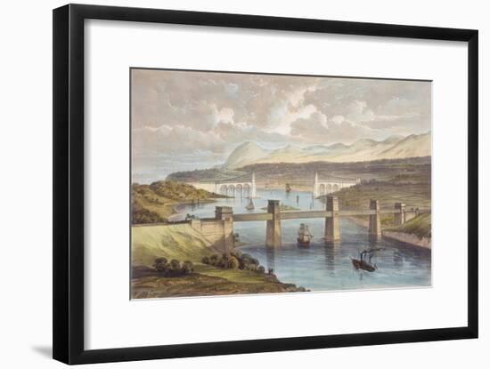 The Britannia Tubular Bridge, Menai Strait, Wales, C1850-null-Framed Giclee Print