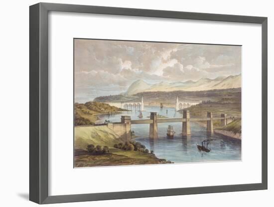 The Britannia Tubular Bridge, Menai Strait, Wales, C1850-null-Framed Giclee Print
