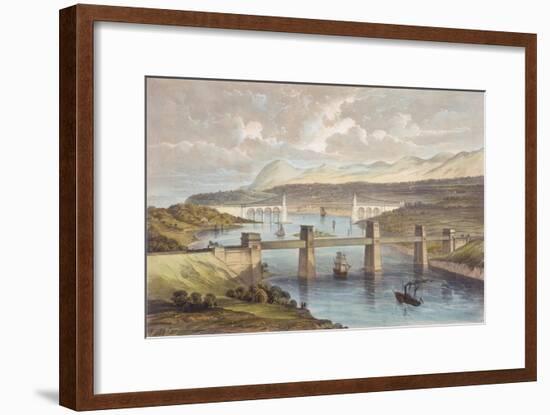 The Britannia Tubular Bridge, Menai Strait, Wales, C1850-null-Framed Giclee Print