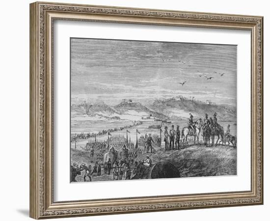 'The British Army Crossing the Sutlej', c1880-Joseph Swain-Framed Giclee Print