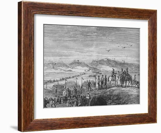 'The British Army Crossing the Sutlej', c1880-Joseph Swain-Framed Giclee Print