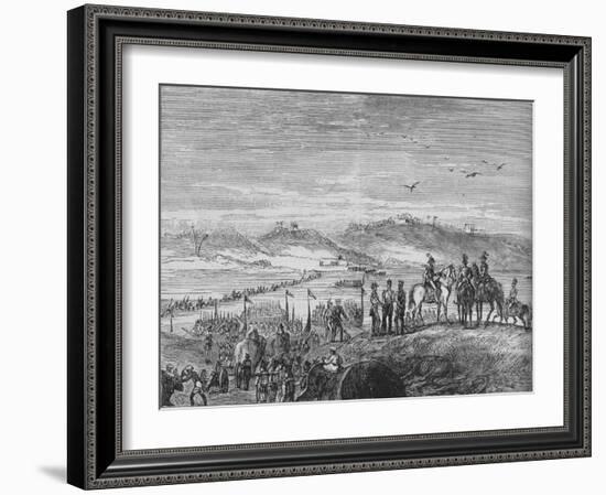 'The British Army Crossing the Sutlej', c1880-Joseph Swain-Framed Giclee Print