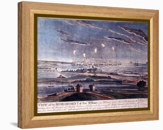 The British Attack of Fort Mchenry, Baltimore in 1812-null-Framed Premier Image Canvas