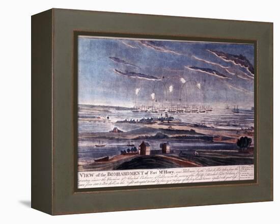 The British Attack of Fort Mchenry, Baltimore in 1812-null-Framed Premier Image Canvas