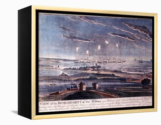 The British Attack of Fort Mchenry, Baltimore in 1812-null-Framed Premier Image Canvas