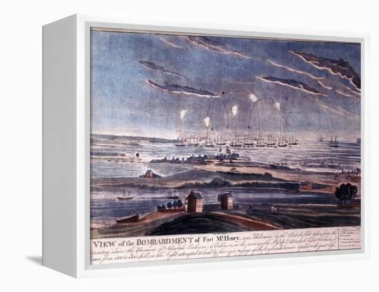 The British Attack of Fort Mchenry, Baltimore in 1812-null-Framed Premier Image Canvas