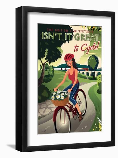 The British Countryside, Isn't It Great to Cycle!-Michael Crampton-Framed Art Print