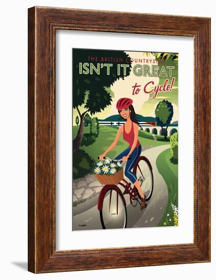 The British Countryside, Isn't It Great to Cycle!-Michael Crampton-Framed Art Print