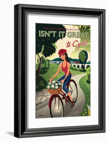 The British Countryside, Isn't It Great to Cycle!-Michael Crampton-Framed Art Print