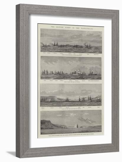 The British Fleet in the Dardanelles-null-Framed Giclee Print