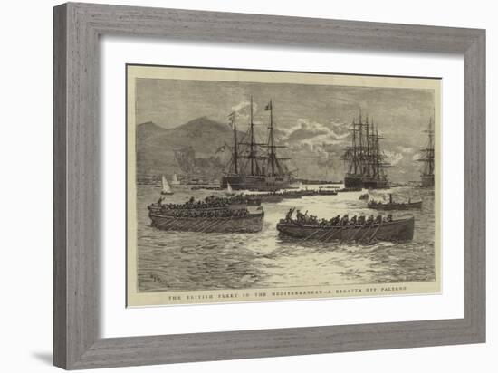 The British Fleet in the Mediterranean, a Regatta Off Palermo-William Lionel Wyllie-Framed Giclee Print