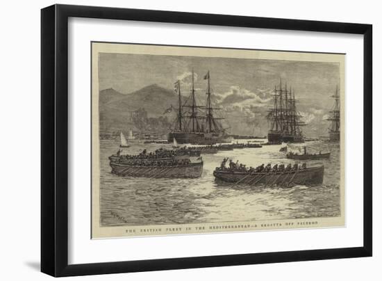 The British Fleet in the Mediterranean, a Regatta Off Palermo-William Lionel Wyllie-Framed Giclee Print