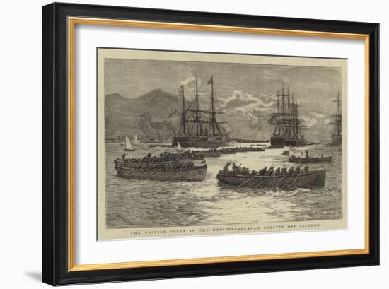 The British Fleet in the Mediterranean, a Regatta Off Palermo-William Lionel Wyllie-Framed Giclee Print