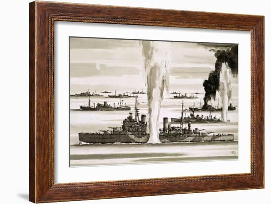 The British Fleet Sailing to Malta During the Second World War-John S. Smith-Framed Giclee Print