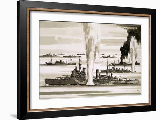 The British Fleet Sailing to Malta During the Second World War-John S. Smith-Framed Giclee Print