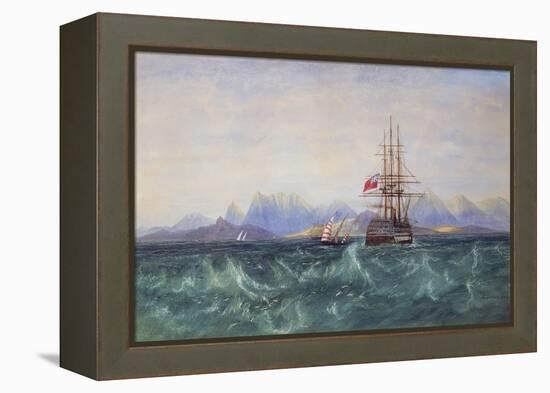 The British Fleet Surrounded by Flying Fish off Ceylon (W/C on Paper)-Andrew Nicholl-Framed Premier Image Canvas