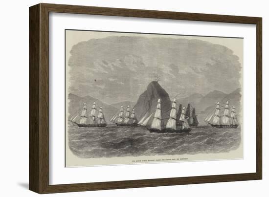 The British Flying Squadron Passing the Diamond Rock, Off Martinique-Edwin Weedon-Framed Giclee Print