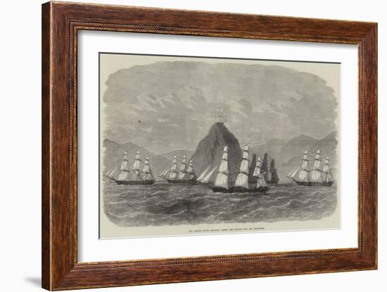 The British Flying Squadron Passing the Diamond Rock, Off Martinique-Edwin Weedon-Framed Giclee Print