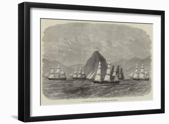 The British Flying Squadron Passing the Diamond Rock, Off Martinique-Edwin Weedon-Framed Giclee Print