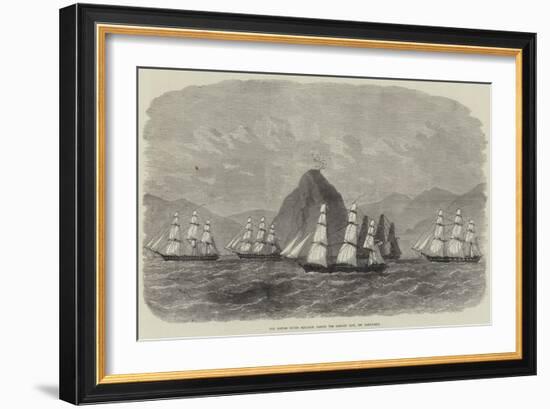 The British Flying Squadron Passing the Diamond Rock, Off Martinique-Edwin Weedon-Framed Giclee Print