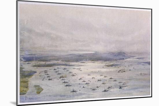 The British Grand Fleet Assembles at Scapa Flow-William Lionel Wyllie-Mounted Art Print