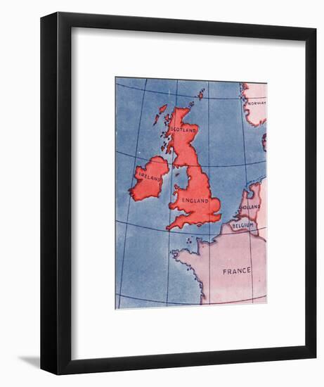 'The British Isles and France, Belgium and Holland at Noon in mid-summer', 1935-Unknown-Framed Giclee Print