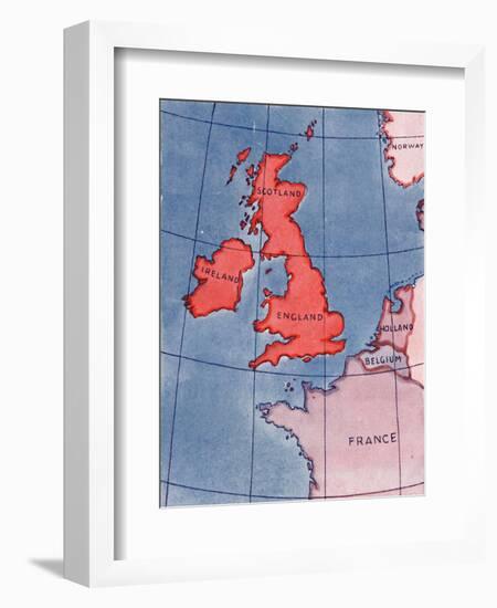 'The British Isles and France, Belgium and Holland at Noon in mid-summer', 1935-Unknown-Framed Giclee Print