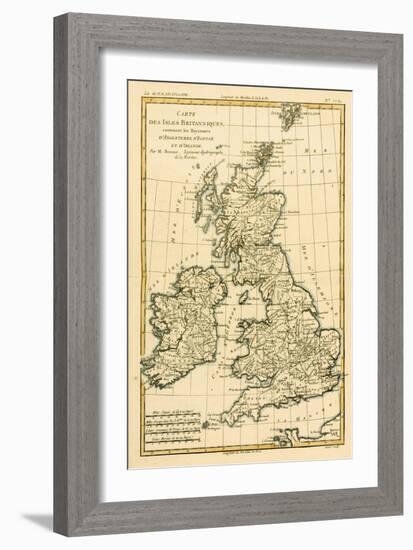 The British Isles, Including the Kingdoms of England, Scotland and Ireland, from 'Atlas De Toutes…-Charles Marie Rigobert Bonne-Framed Giclee Print