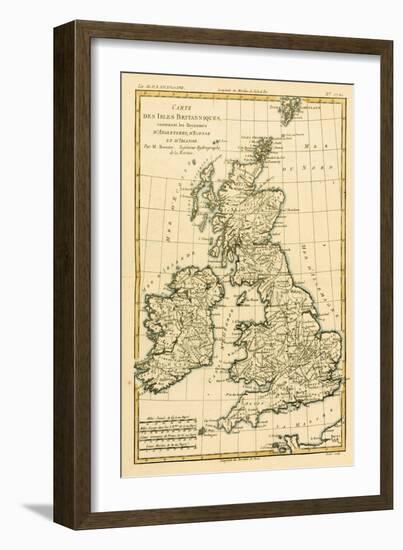The British Isles, Including the Kingdoms of England, Scotland and Ireland, from 'Atlas De Toutes…-Charles Marie Rigobert Bonne-Framed Giclee Print