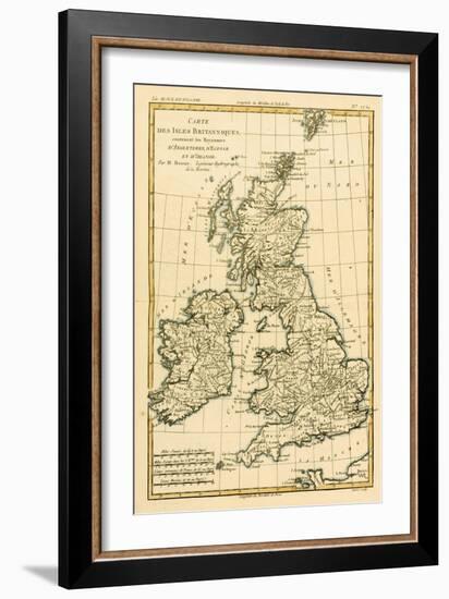 The British Isles, Including the Kingdoms of England, Scotland and Ireland, from 'Atlas De Toutes…-Charles Marie Rigobert Bonne-Framed Giclee Print