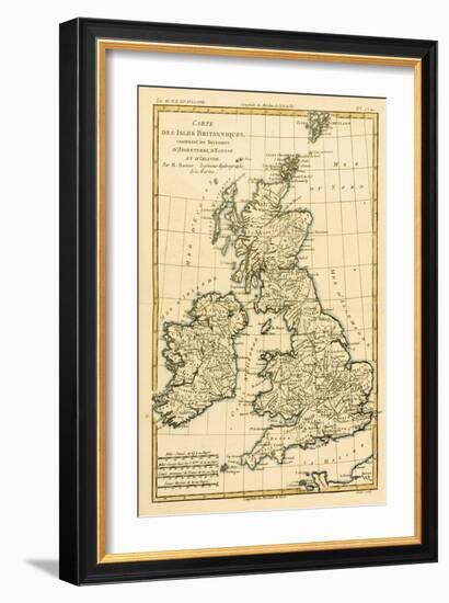 The British Isles, Including the Kingdoms of England, Scotland and Ireland, from 'Atlas De Toutes…-Charles Marie Rigobert Bonne-Framed Giclee Print