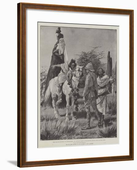 The British Reverse in Somaliland, an Advance Party Interviewing Native Spies in the Bush-Richard Caton Woodville II-Framed Giclee Print