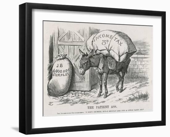 The British Taxpayer, The Patient Donkey, Groans Beneath the Weight of Income Tax-John Tenniel-Framed Art Print