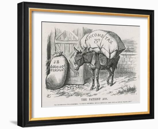 The British Taxpayer, The Patient Donkey, Groans Beneath the Weight of Income Tax-John Tenniel-Framed Art Print