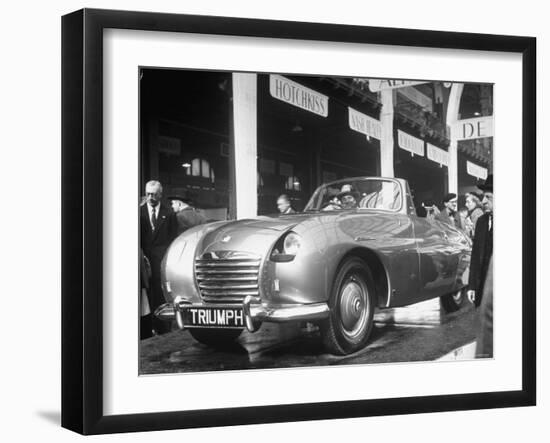 The British Triumph Roadster at the Paris Auto Show-Gordon Parks-Framed Photographic Print