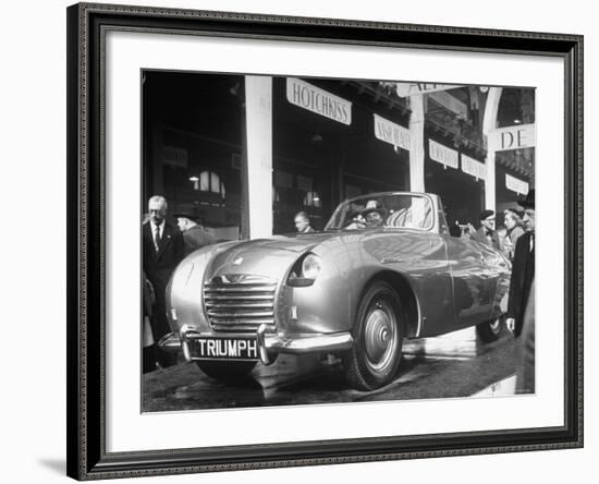 The British Triumph Roadster at the Paris Auto Show-Gordon Parks-Framed Photographic Print