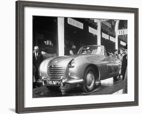 The British Triumph Roadster at the Paris Auto Show-Gordon Parks-Framed Photographic Print