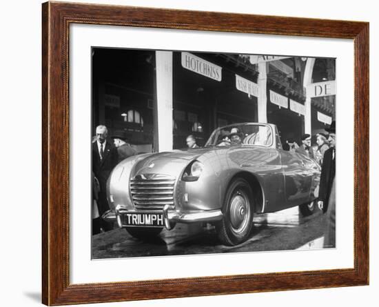 The British Triumph Roadster at the Paris Auto Show-Gordon Parks-Framed Photographic Print