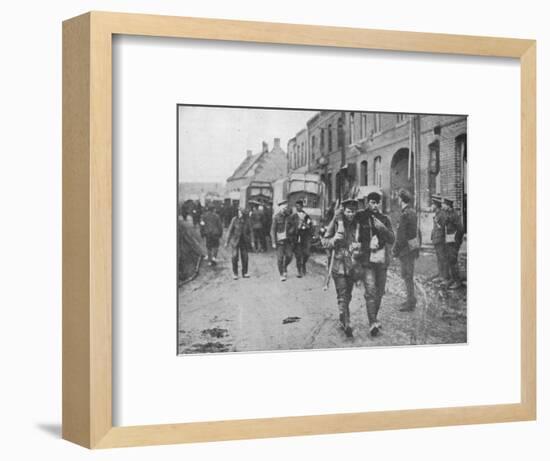 'The British wounded returning to a dressing station after an attack', 1915-Unknown-Framed Photographic Print